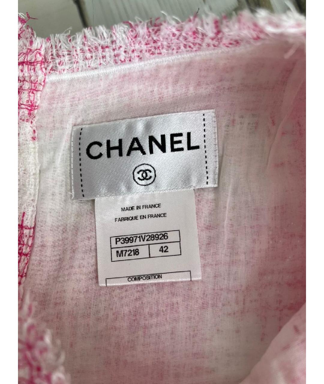 CHANEL Розовое хлопковое повседневное платье, фото 5