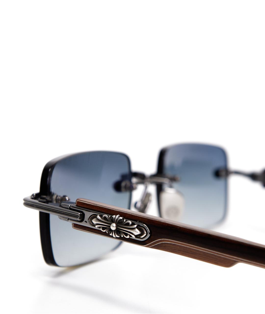 CHROME HEARTS Коричневые деревянные солнцезащитные очки, фото 3