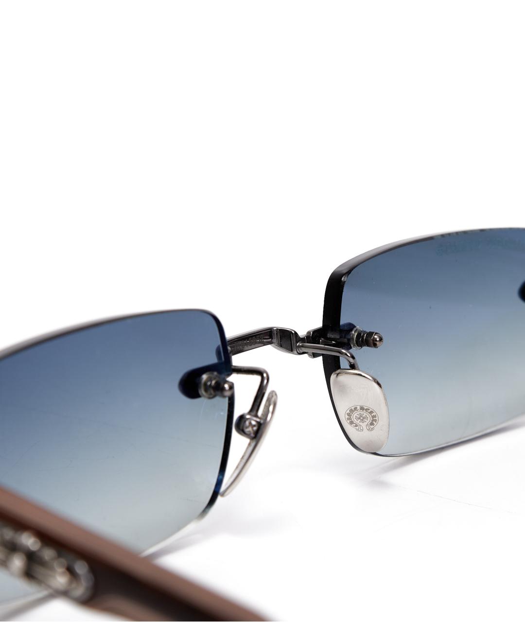 CHROME HEARTS Коричневые деревянные солнцезащитные очки, фото 4