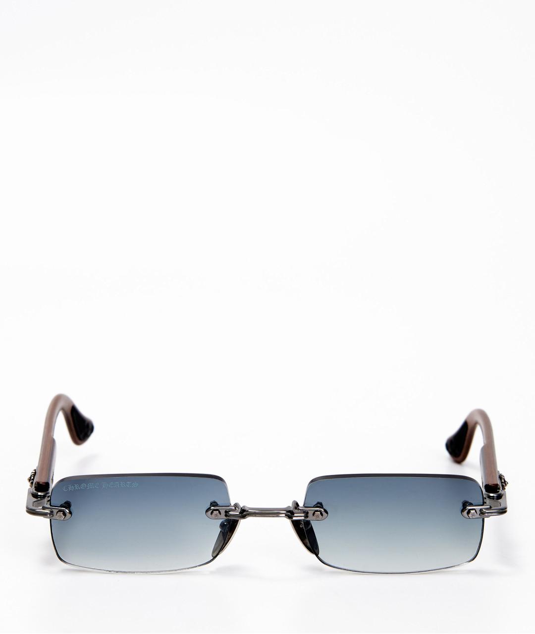CHROME HEARTS Коричневые деревянные солнцезащитные очки, фото 6