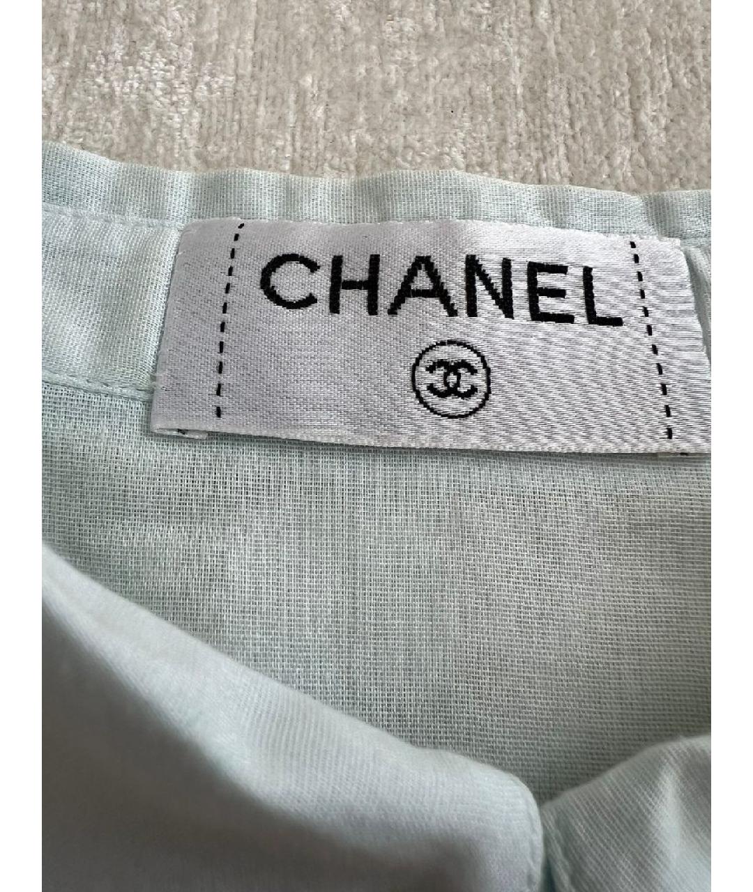 CHANEL Голубая хлопковая рубашка, фото 8
