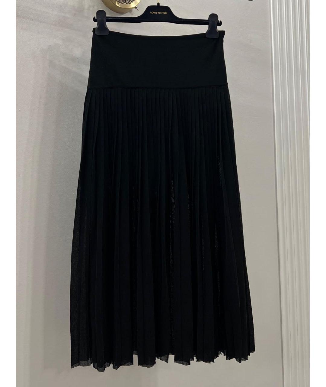 CHRISTIAN DIOR Черная шелковая юбка макси, фото 2
