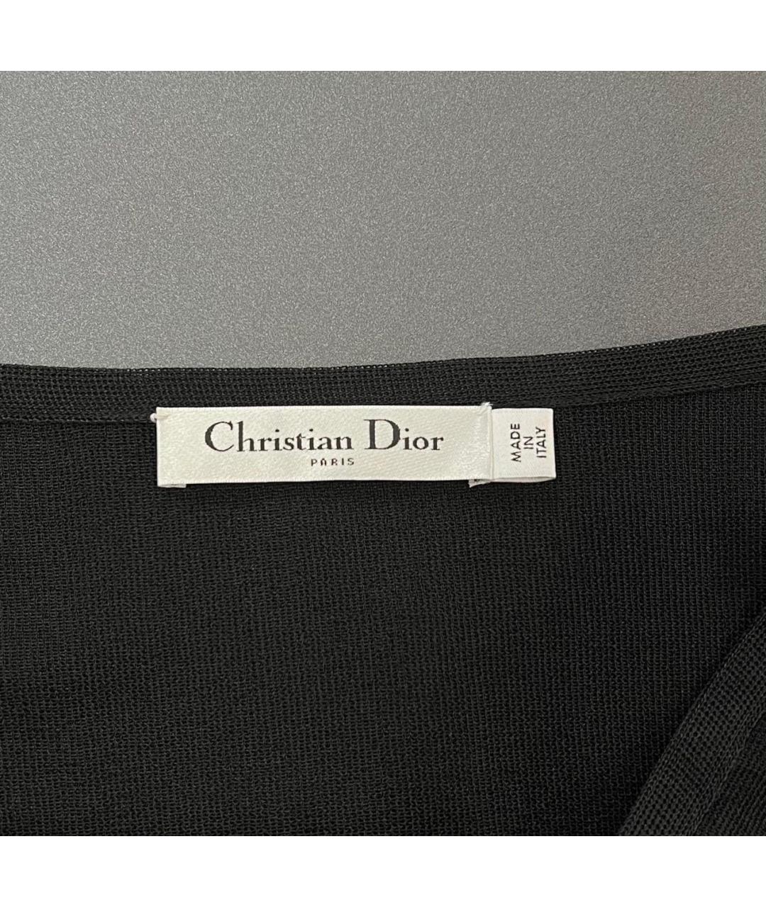 CHRISTIAN DIOR Черная шелковая юбка макси, фото 3