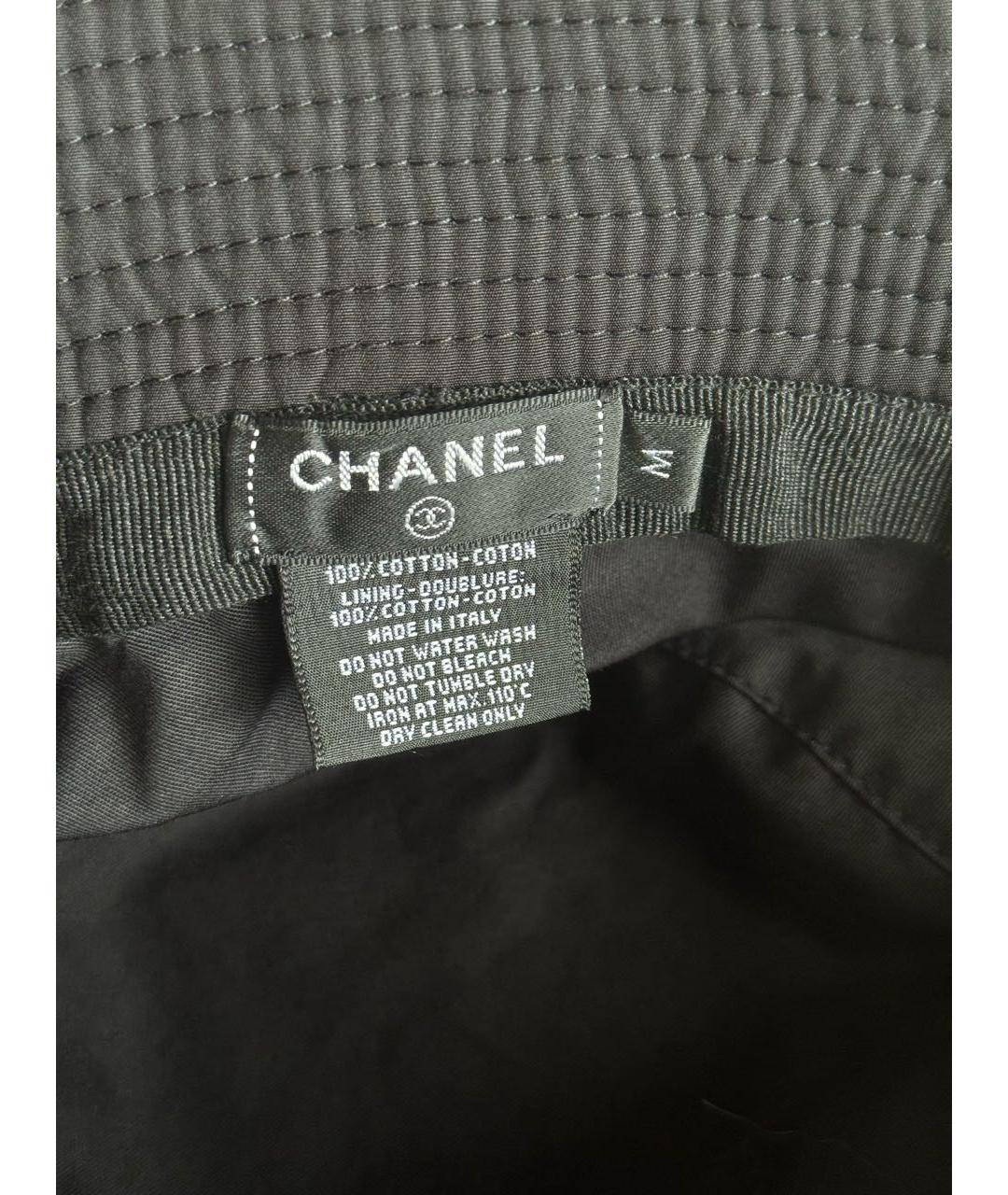 CHANEL Черная хлопковая панама, фото 3