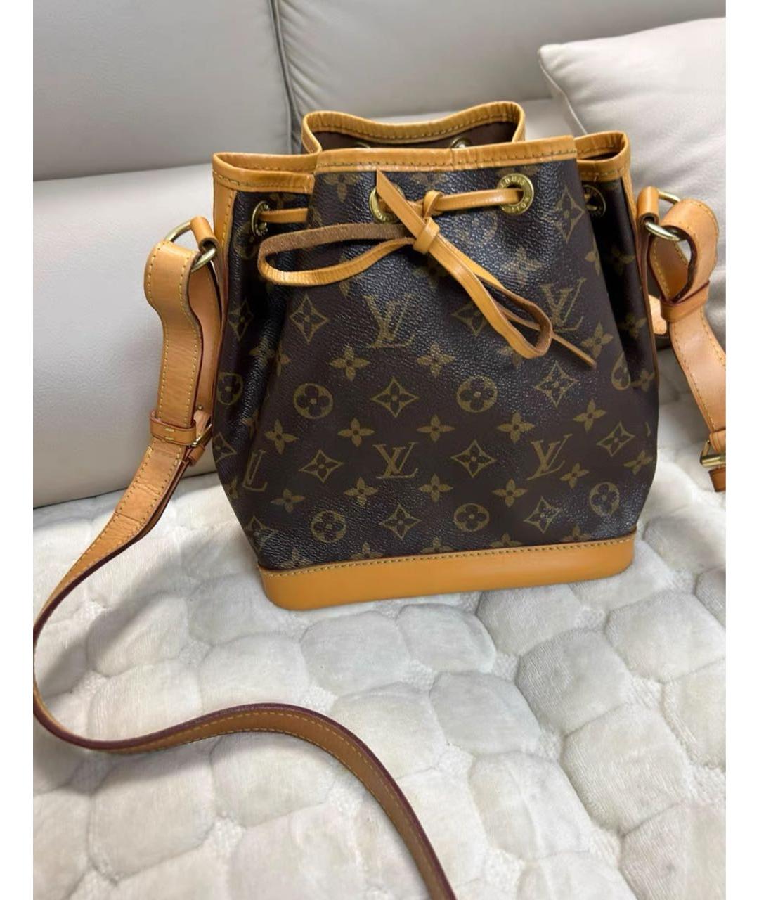 LOUIS VUITTON Коричневая кожаная сумка через плечо, фото 5