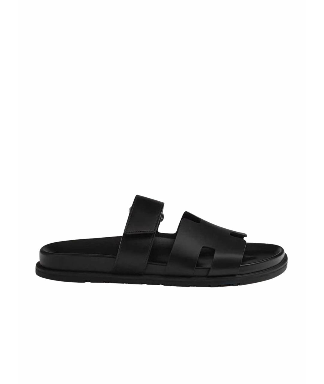 HERMES Черные сандалии, фото 1