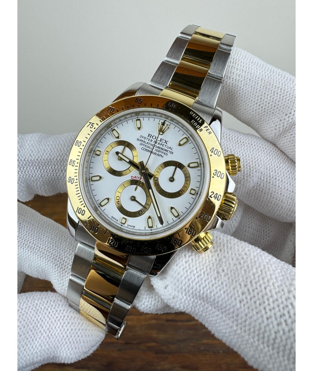 ROLEX Белые часы из желтого золота, фото 3