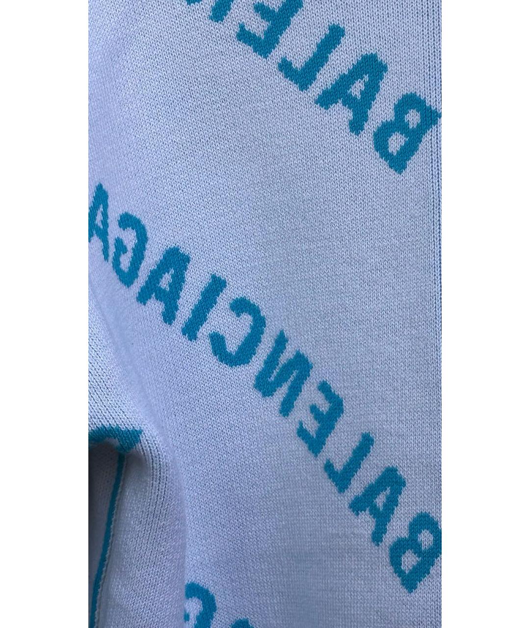BALENCIAGA Бирюзовый шерстяной джемпер / свитер, фото 4