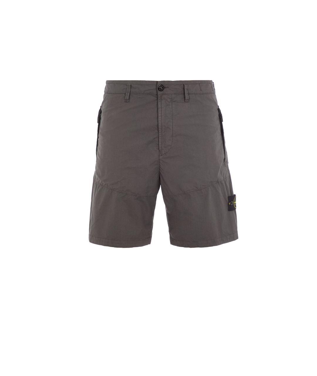 STONE ISLAND Серые хлопковые шорты, фото 5