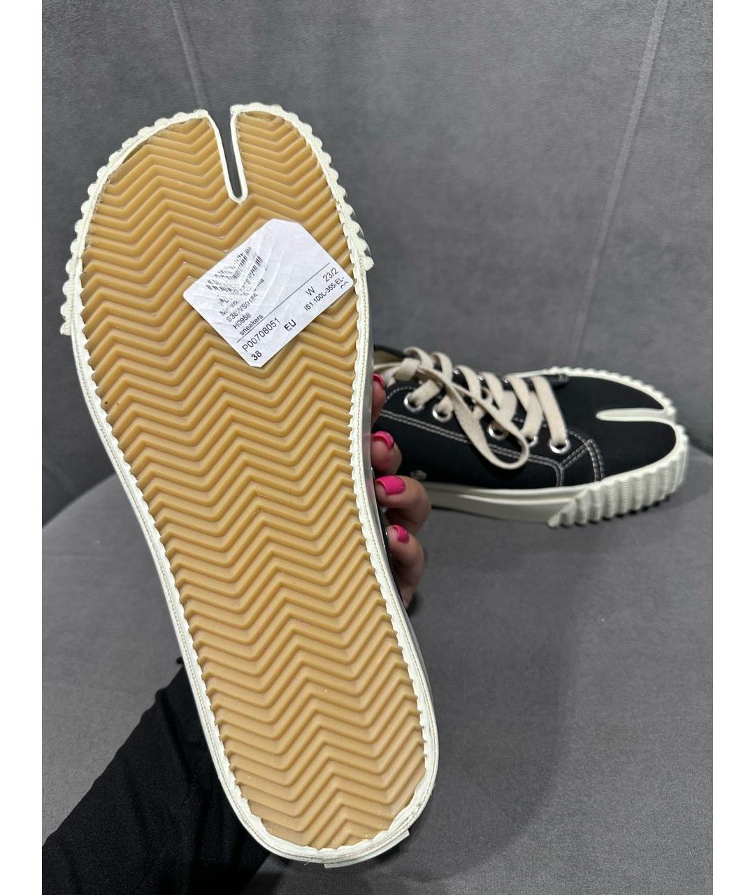 MAISON MARGIELA Черные текстильные кеды, фото 5