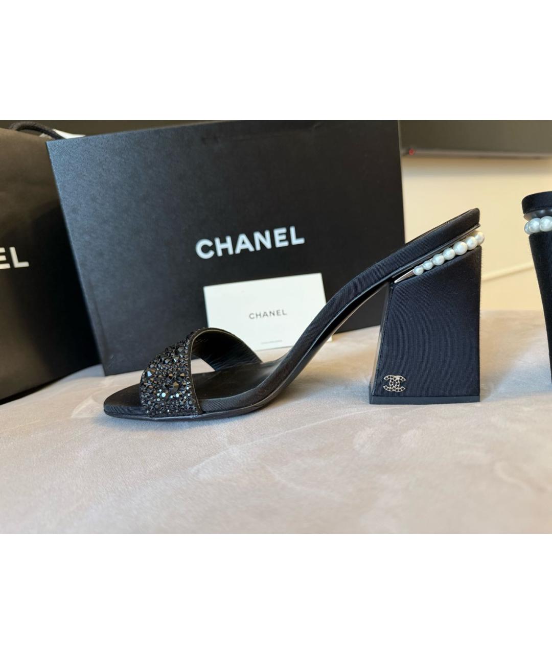 CHANEL Черные мюли, фото 4