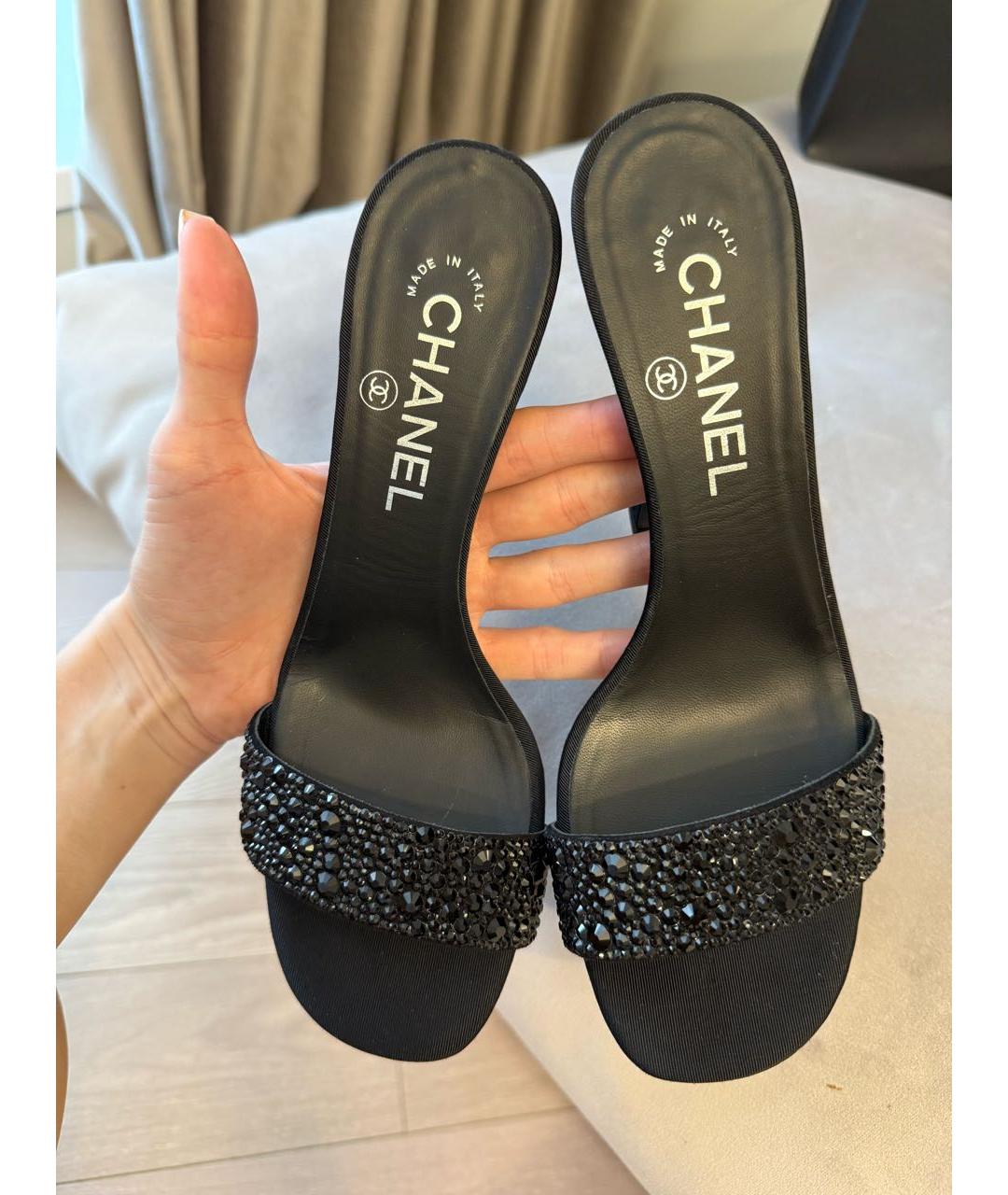 CHANEL Черные мюли, фото 6