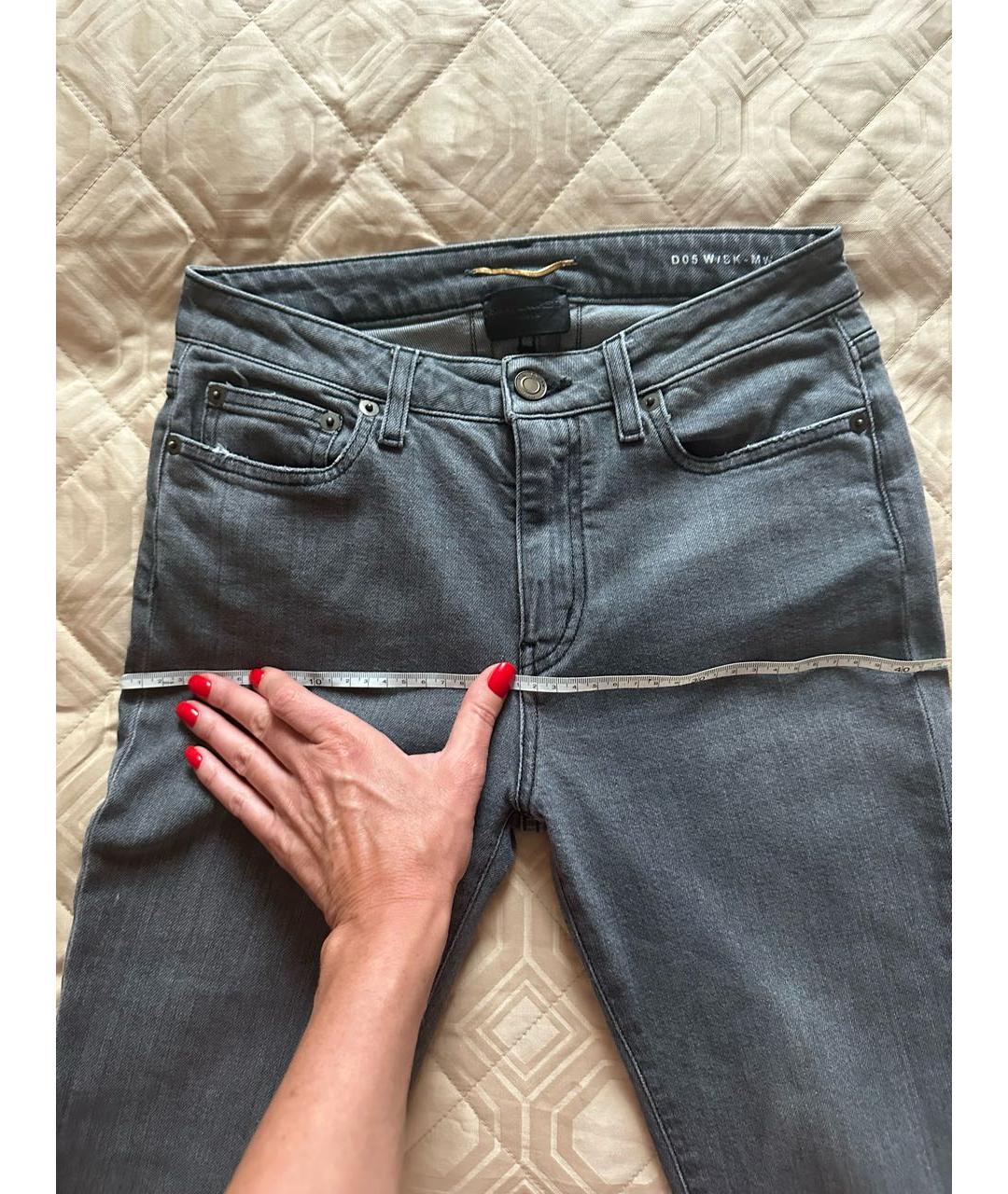 SAINT LAURENT Серые хлопко-эластановые джинсы слим, фото 6