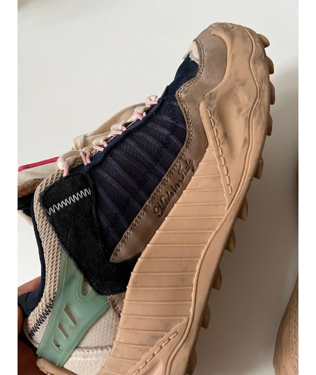 OFF-WHITE Коричневые кожаные кроссовки, фото 8