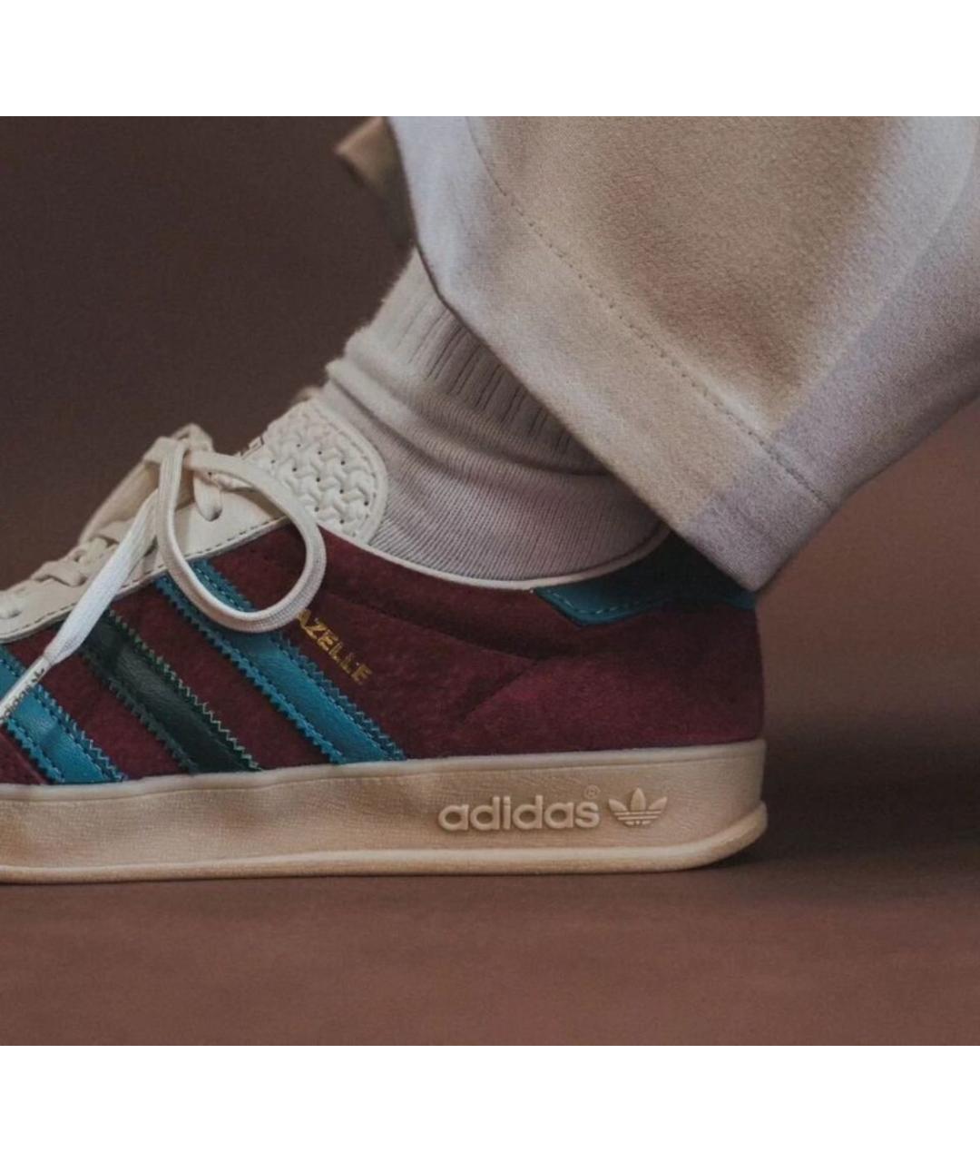 ADIDAS Бордовые замшевые кроссовки, фото 7