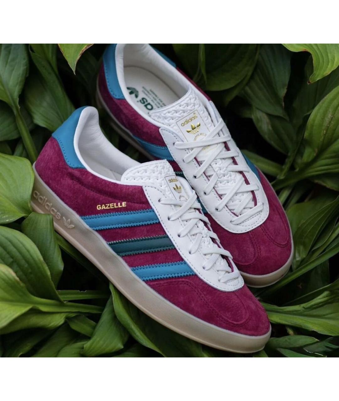 ADIDAS Бордовые замшевые кроссовки, фото 5