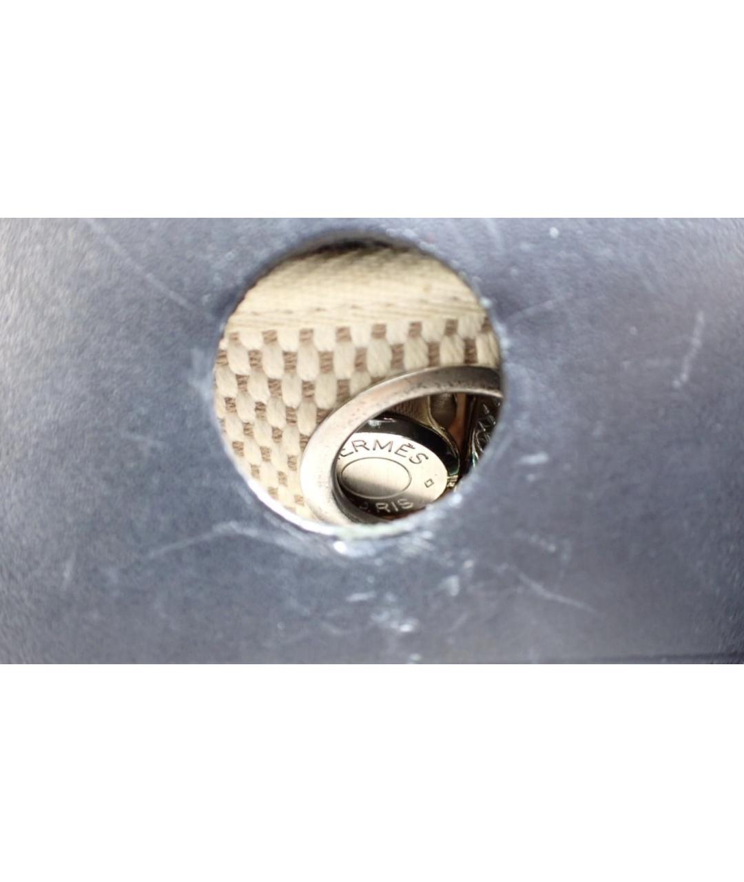 HERMES Бежевая тканевая сумка с короткими ручками, фото 8