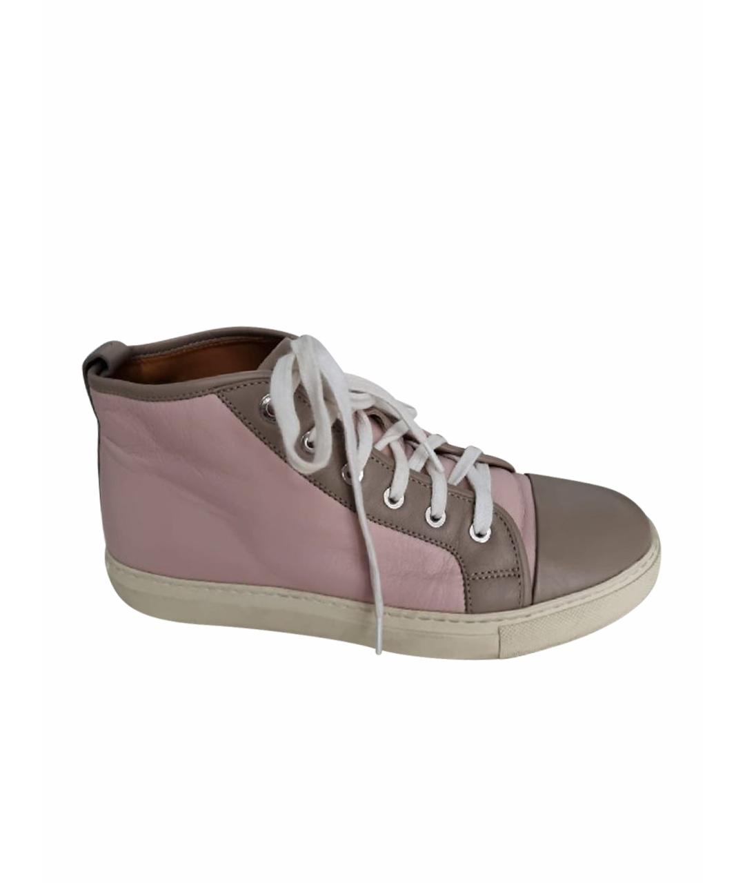 RALPH LAUREN Коралловые кожаные кеды, фото 1