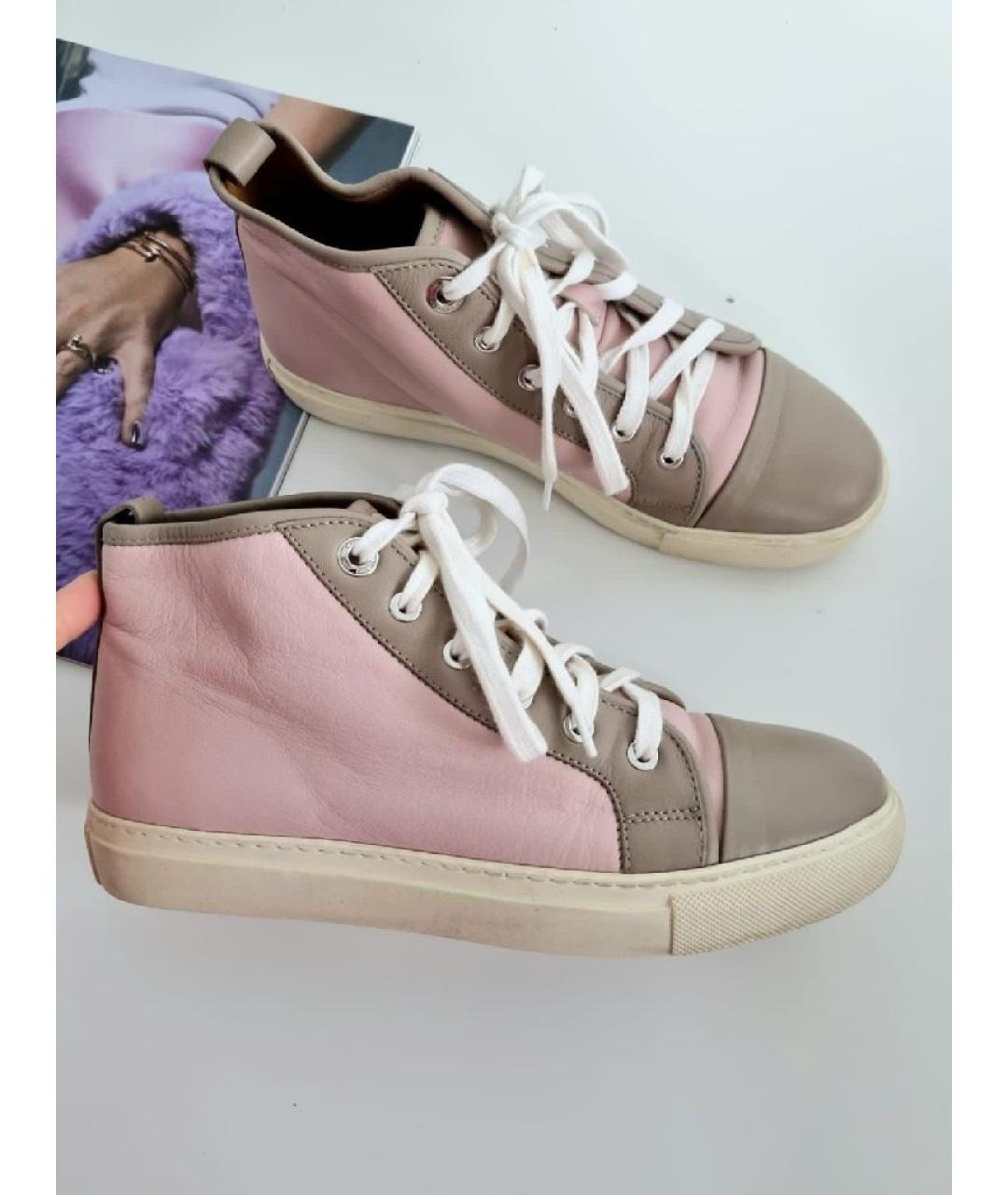 RALPH LAUREN Коралловые кожаные кеды, фото 3