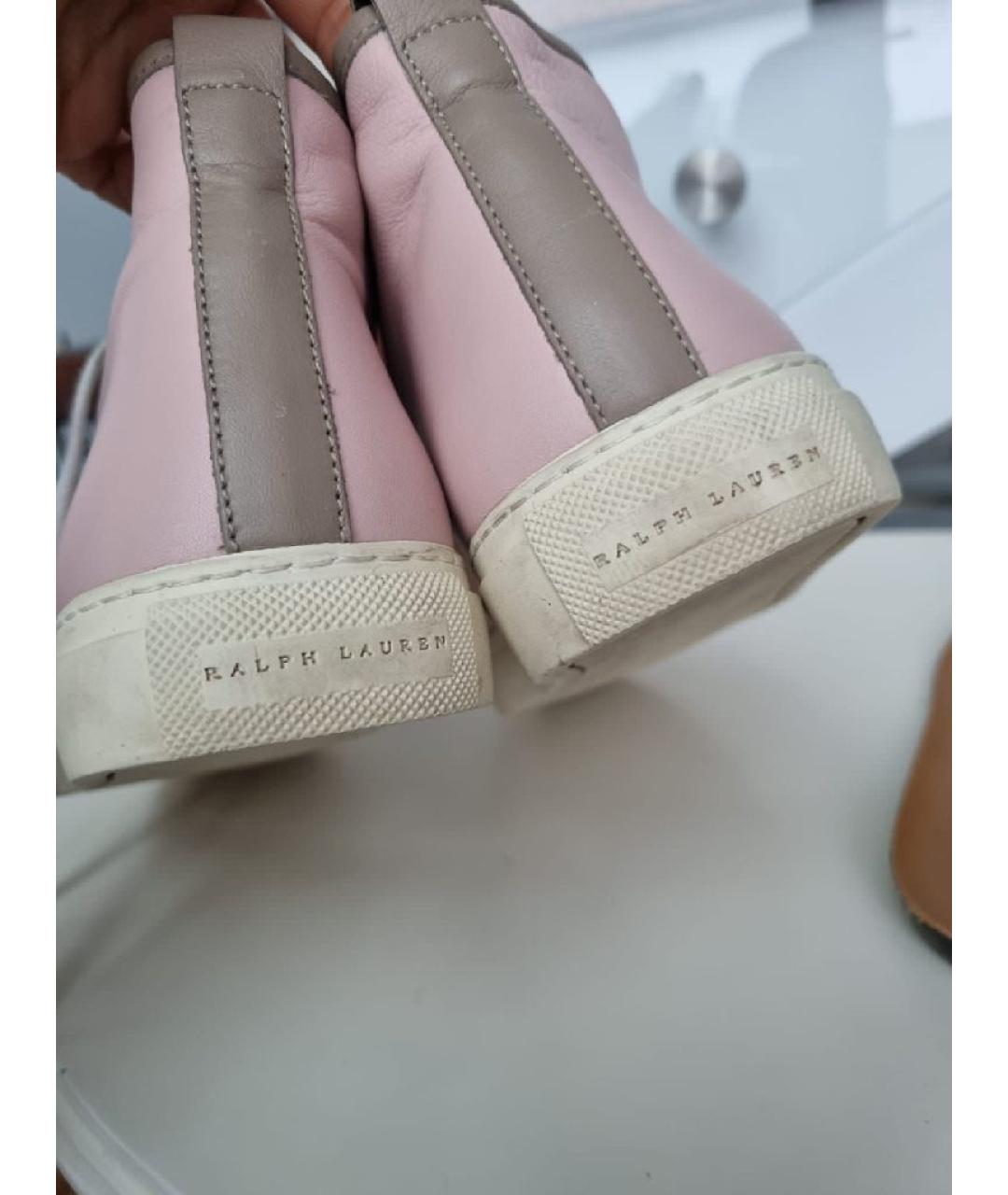RALPH LAUREN Коралловые кожаные кеды, фото 4