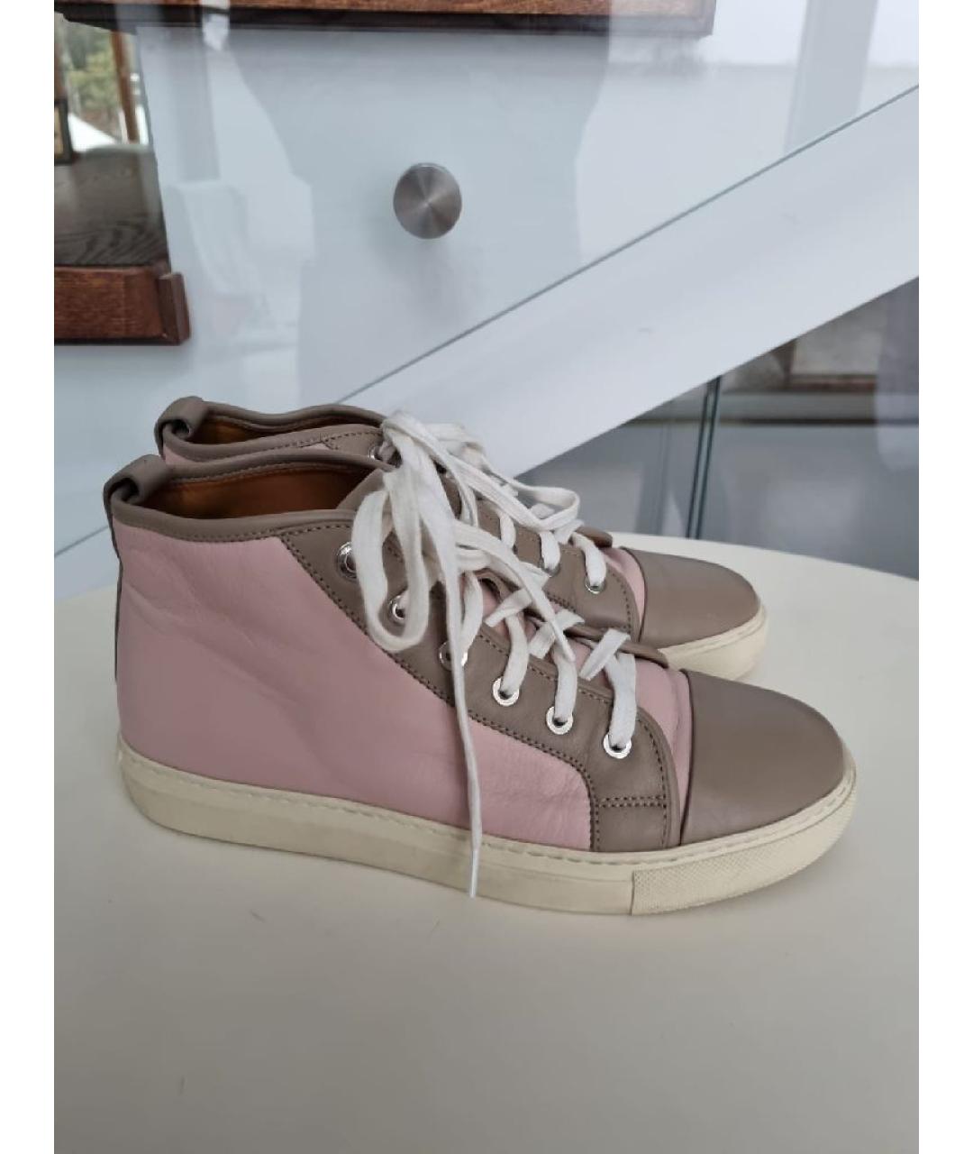 RALPH LAUREN Коралловые кожаные кеды, фото 10