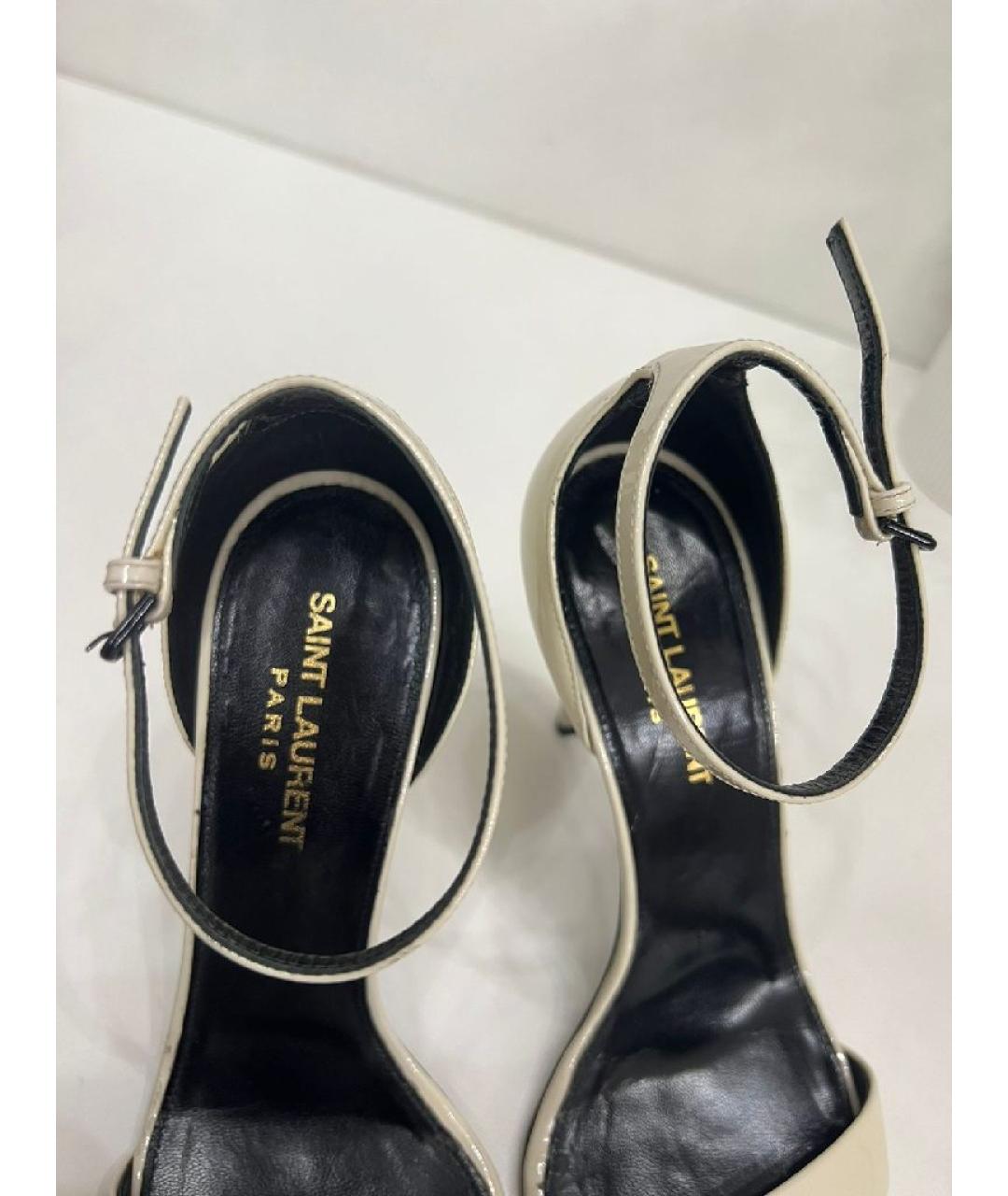 SAINT LAURENT Белые кожаные туфли, фото 6