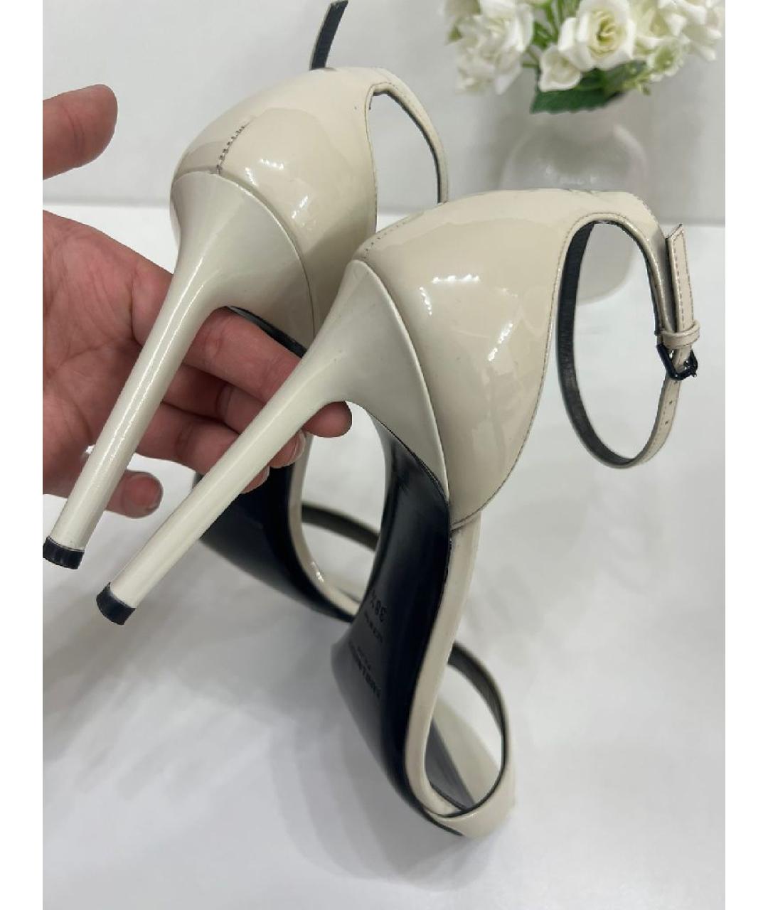 SAINT LAURENT Белые кожаные туфли, фото 4