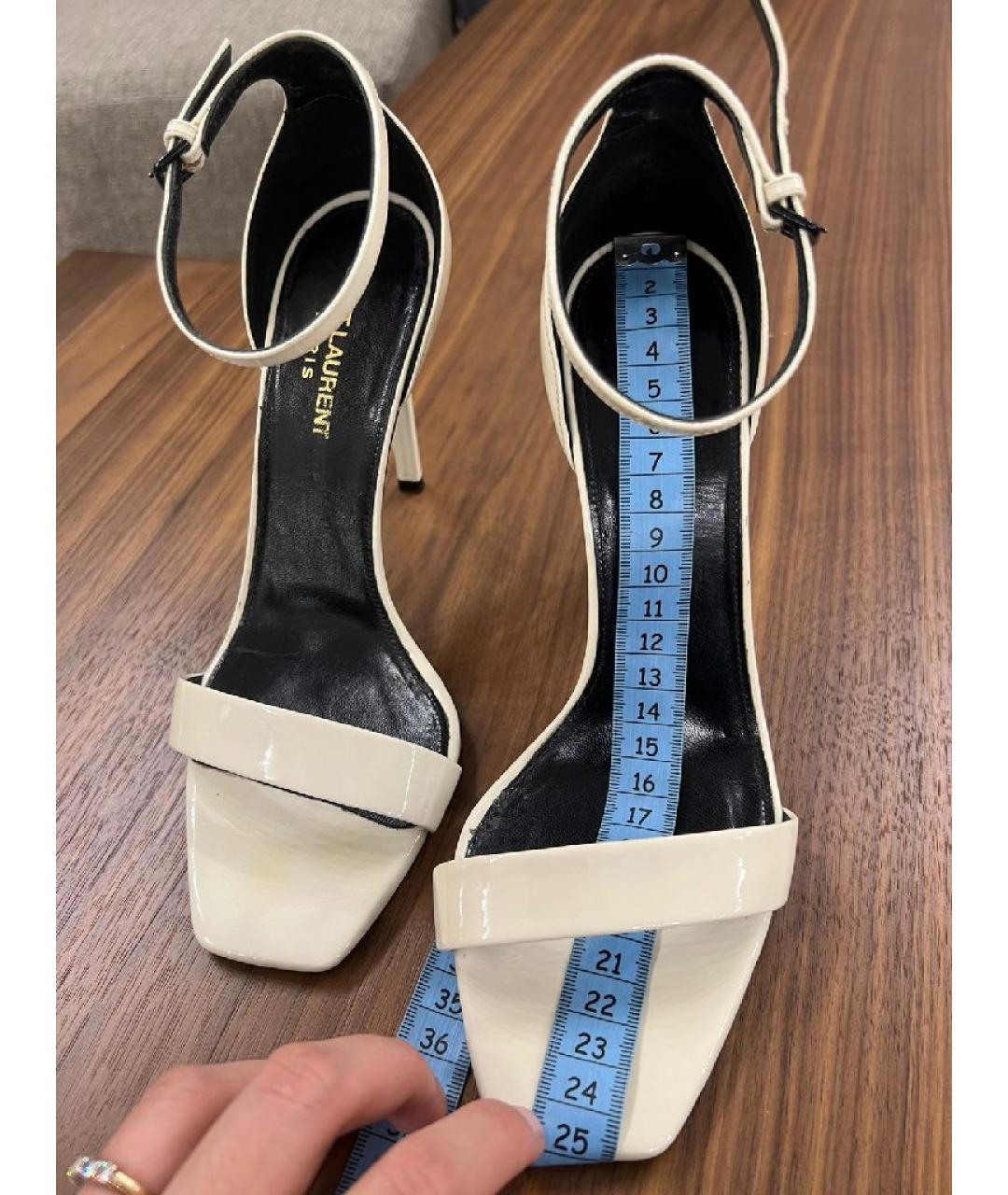 SAINT LAURENT Белые кожаные туфли, фото 2