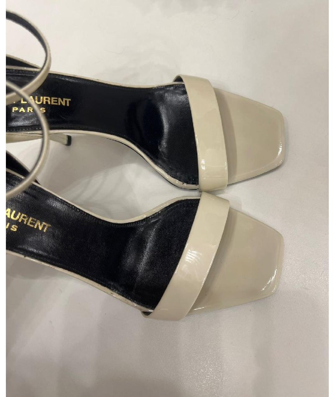 SAINT LAURENT Белые кожаные туфли, фото 3