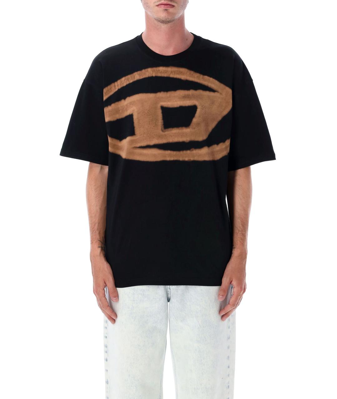 DIESEL Черная хлопковая футболка, фото 2