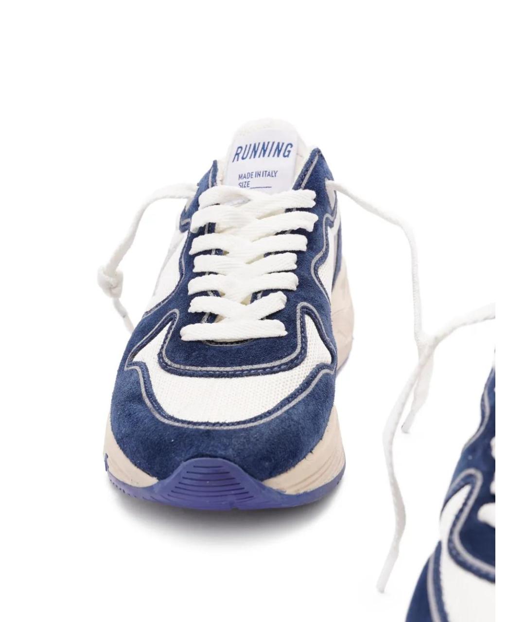 GOLDEN GOOSE DELUXE BRAND Синие кожаные кроссовки, фото 5