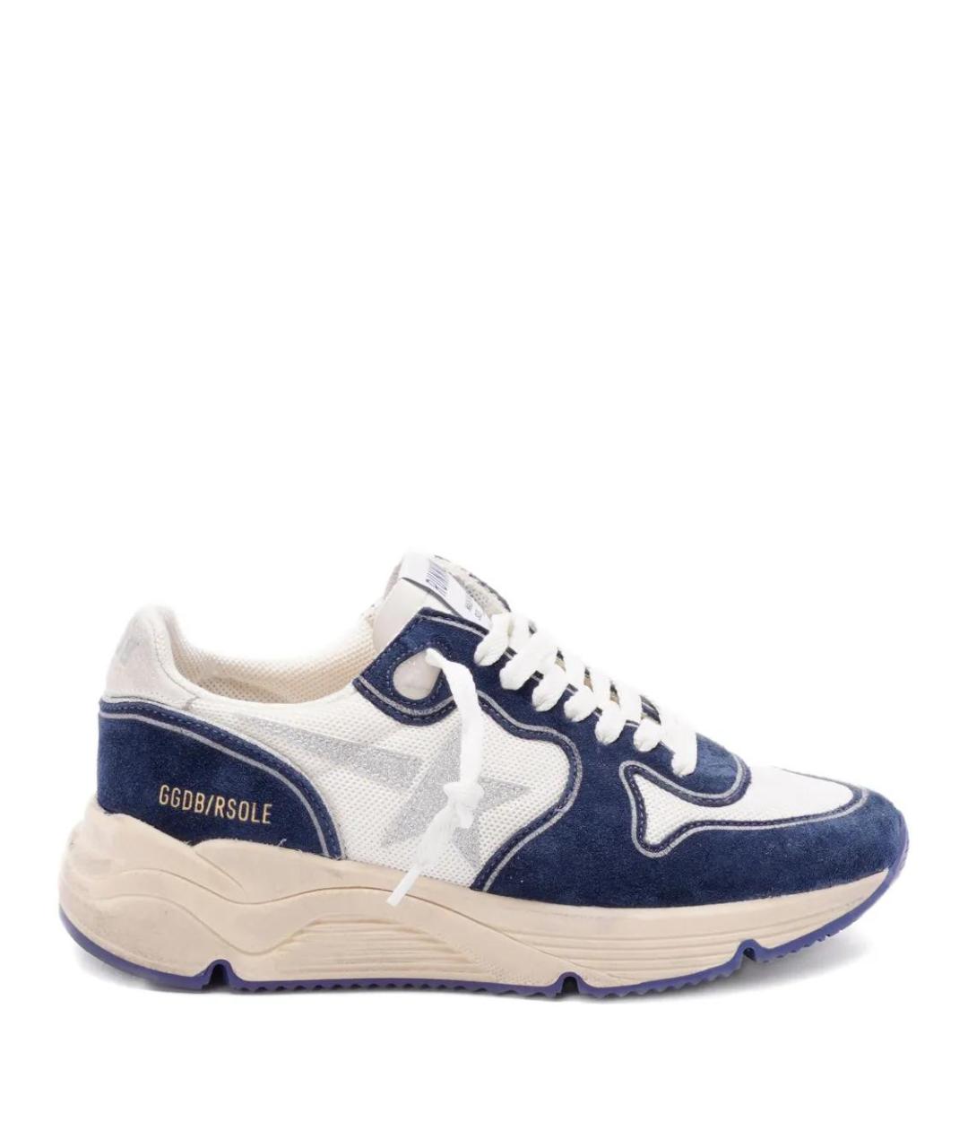 GOLDEN GOOSE DELUXE BRAND Синие кожаные кроссовки, фото 1