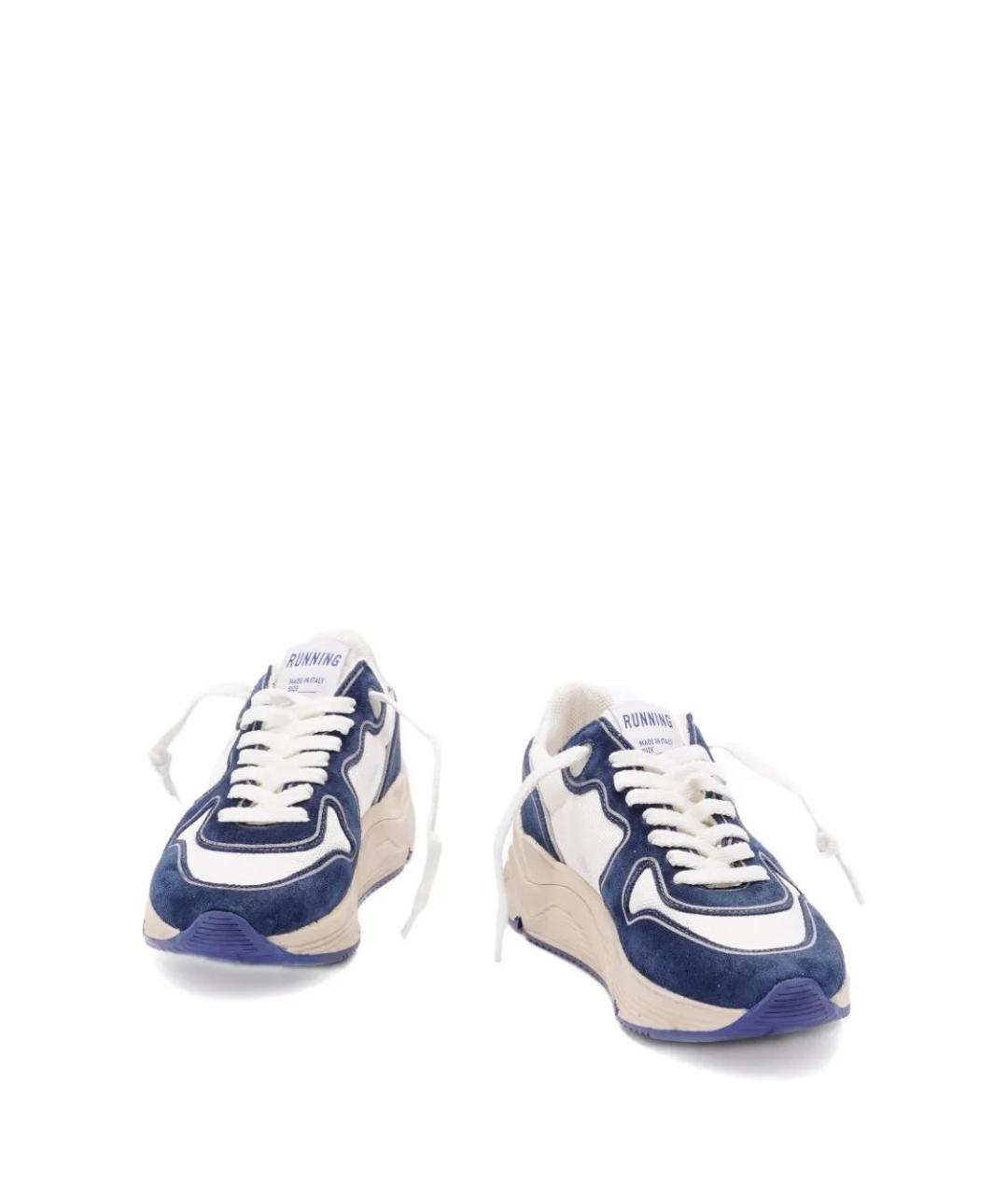 GOLDEN GOOSE DELUXE BRAND Синие кожаные кроссовки, фото 2