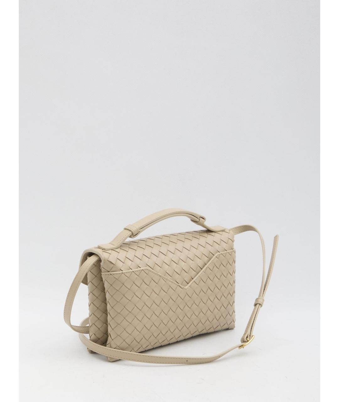BOTTEGA VENETA Бежевая кожаная сумка через плечо, фото 2