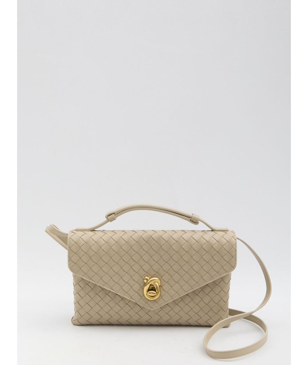 BOTTEGA VENETA Бежевая кожаная сумка через плечо, фото 6