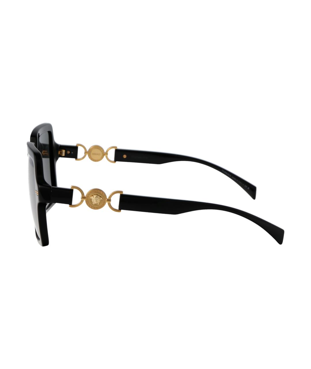 VERSACE Черные пластиковые солнцезащитные очки, фото 3