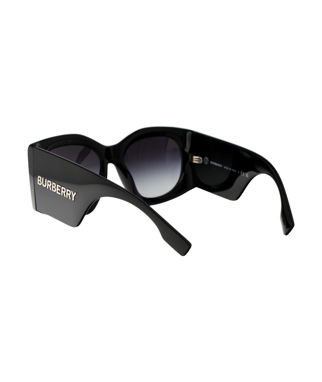 BURBERRY Черные пластиковые солнцезащитные очки, фото 4