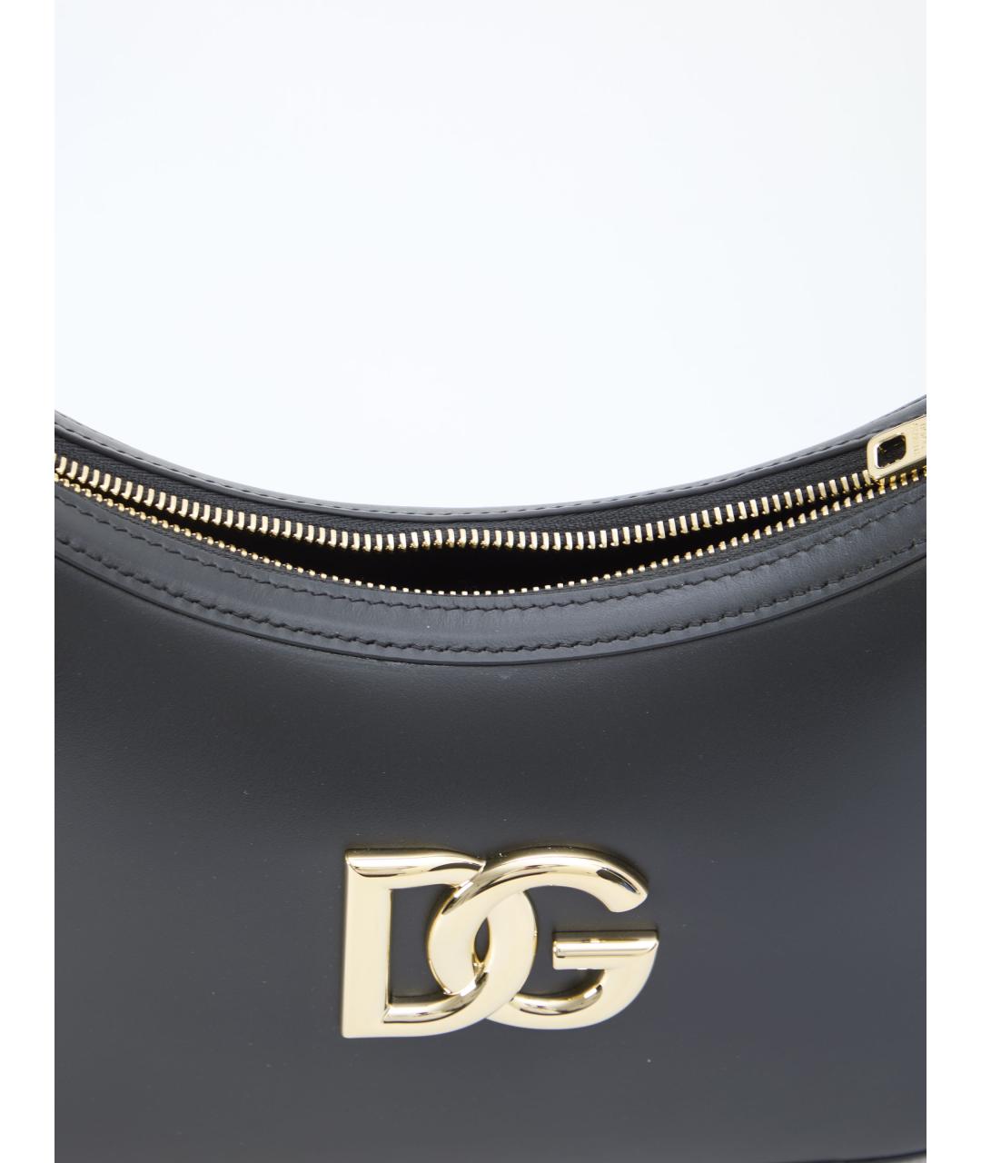 DOLCE&GABBANA Черная кожаная сумка через плечо, фото 4