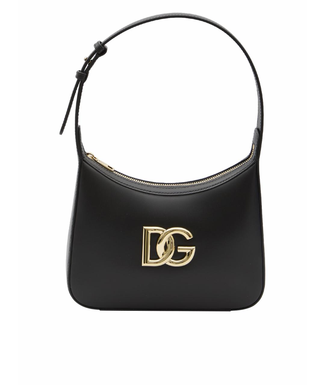 DOLCE&GABBANA Черная кожаная сумка через плечо, фото 1
