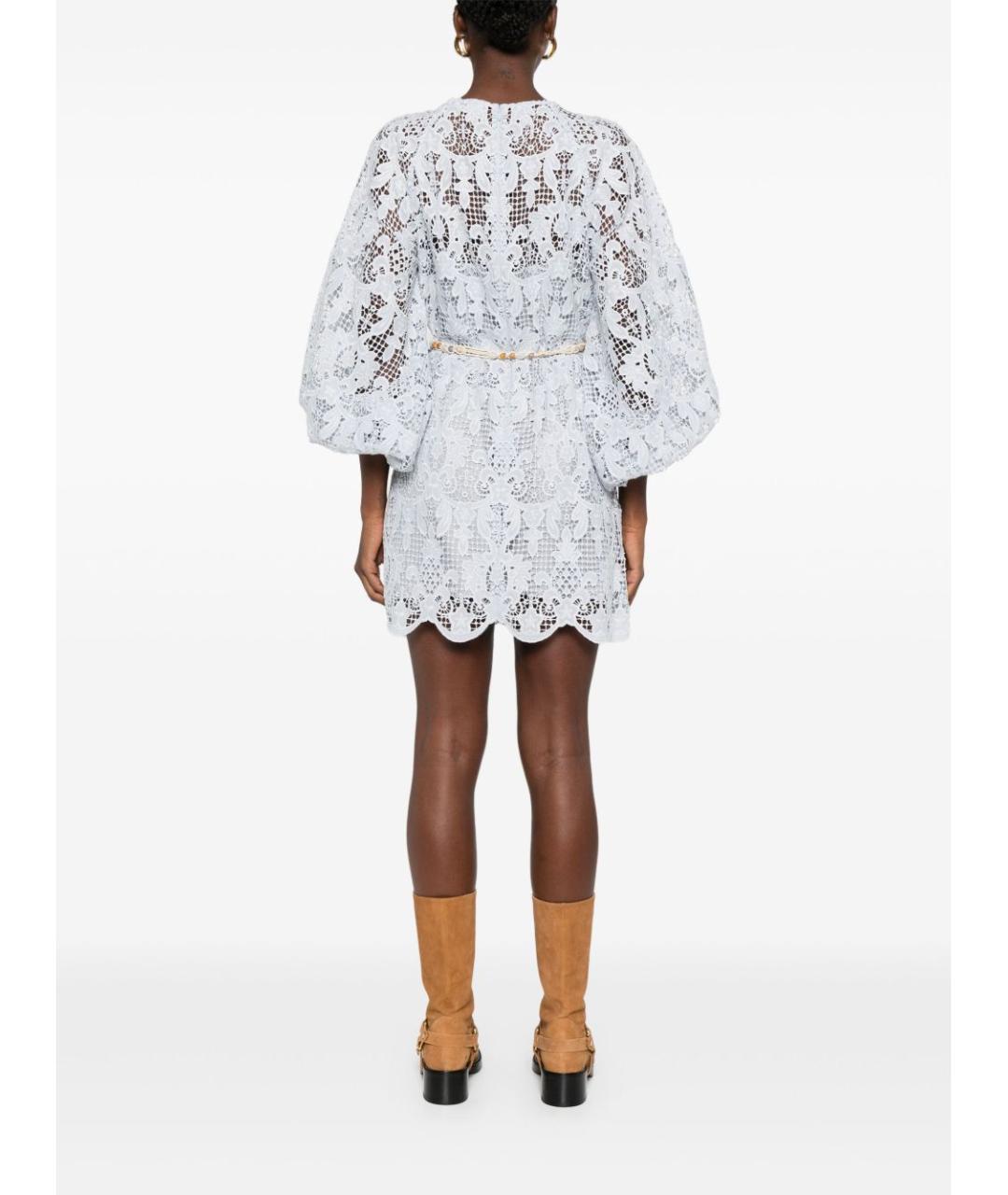 ZIMMERMANN Голубое хлопковое повседневное платье, фото 5