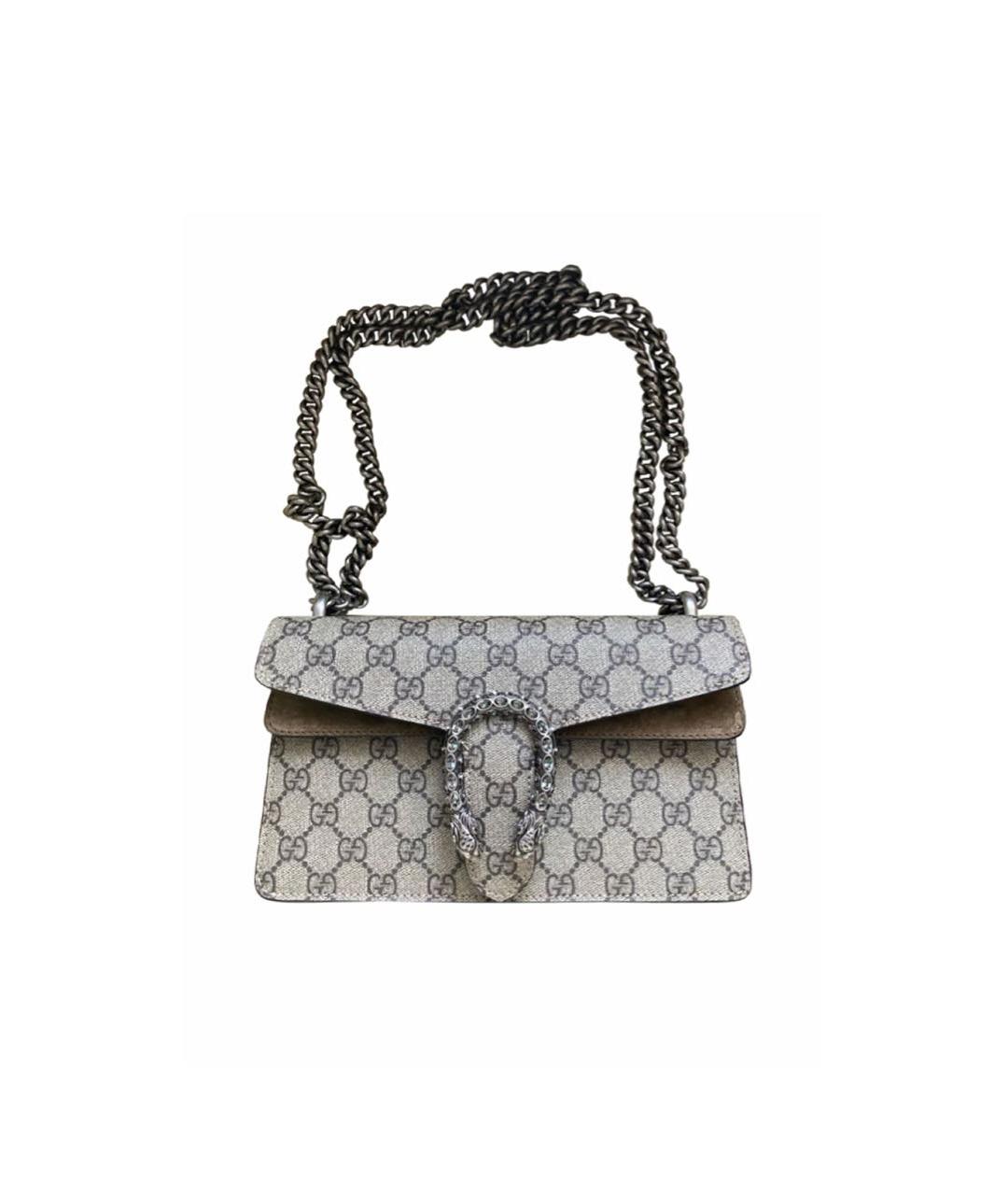 GUCCI Серая кожаная сумка через плечо, фото 7