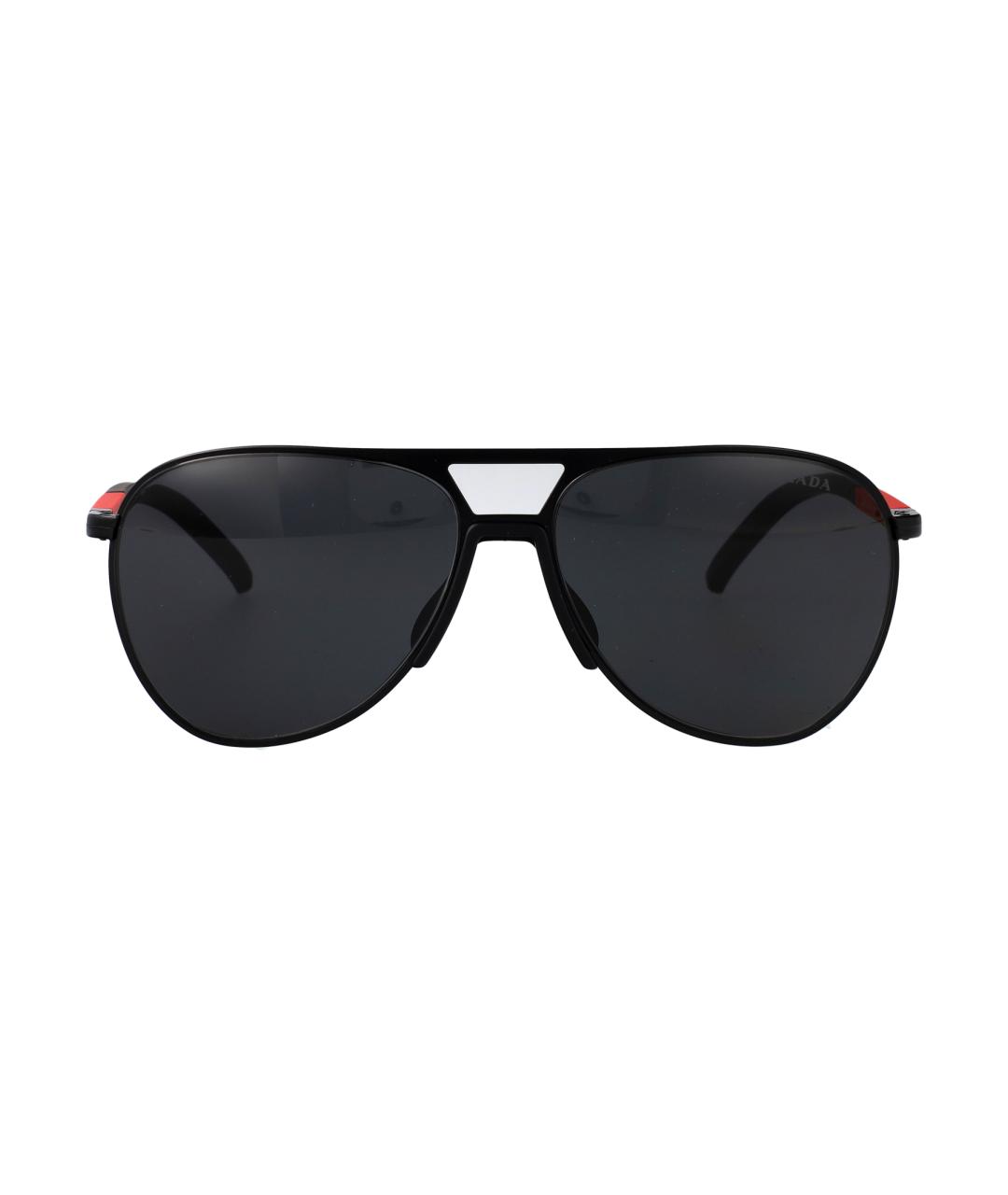 PRADA Черные металлические солнцезащитные очки, фото 1
