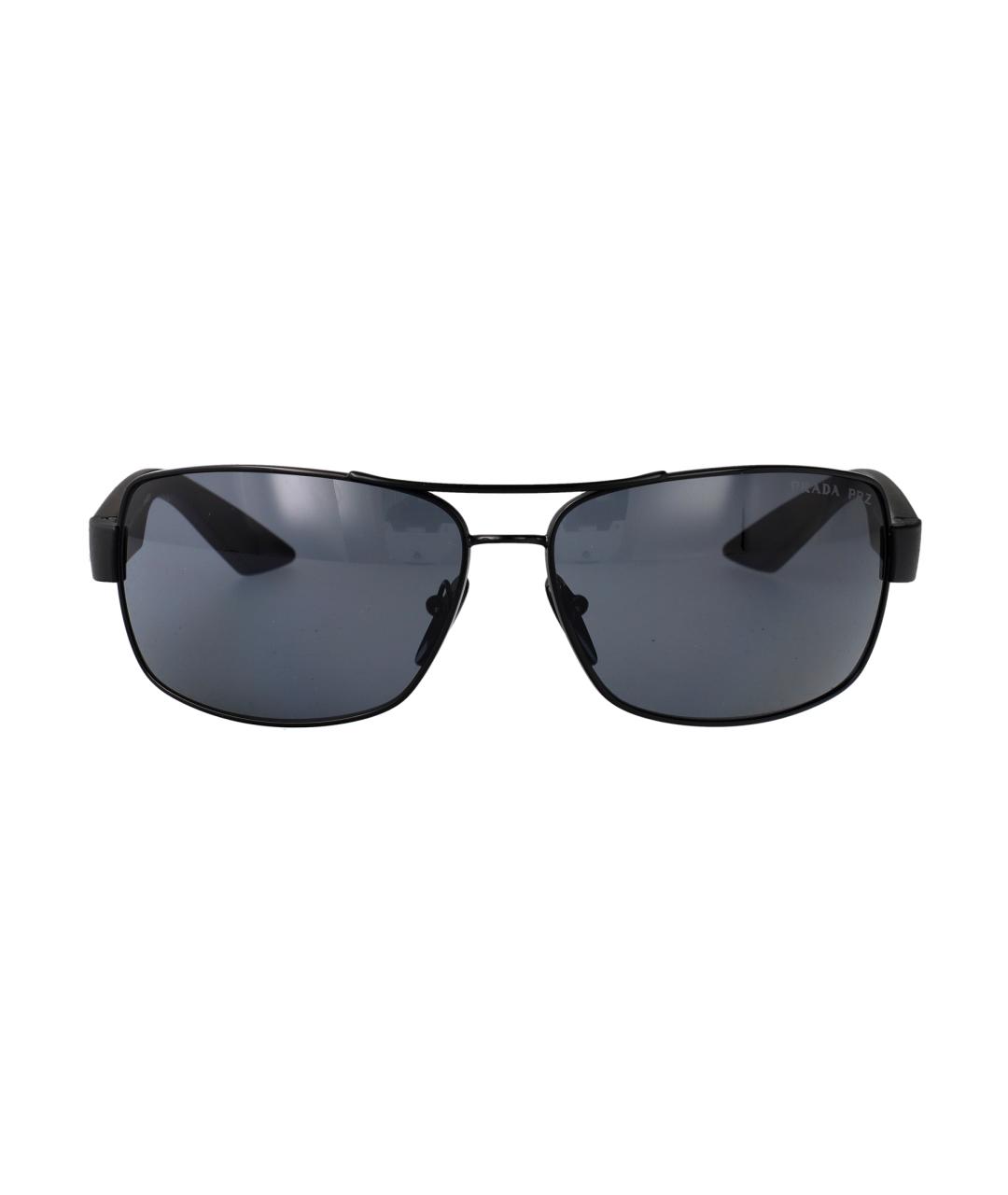 PRADA Черные металлические солнцезащитные очки, фото 1
