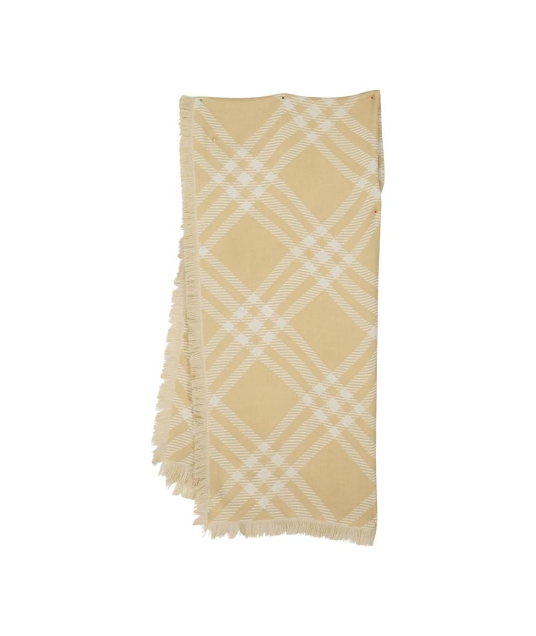 BURBERRY Бежевый шерстяной шарф, фото 2