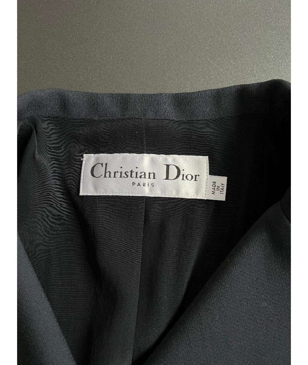 CHRISTIAN DIOR Черный шелковый жакет/пиджак, фото 3