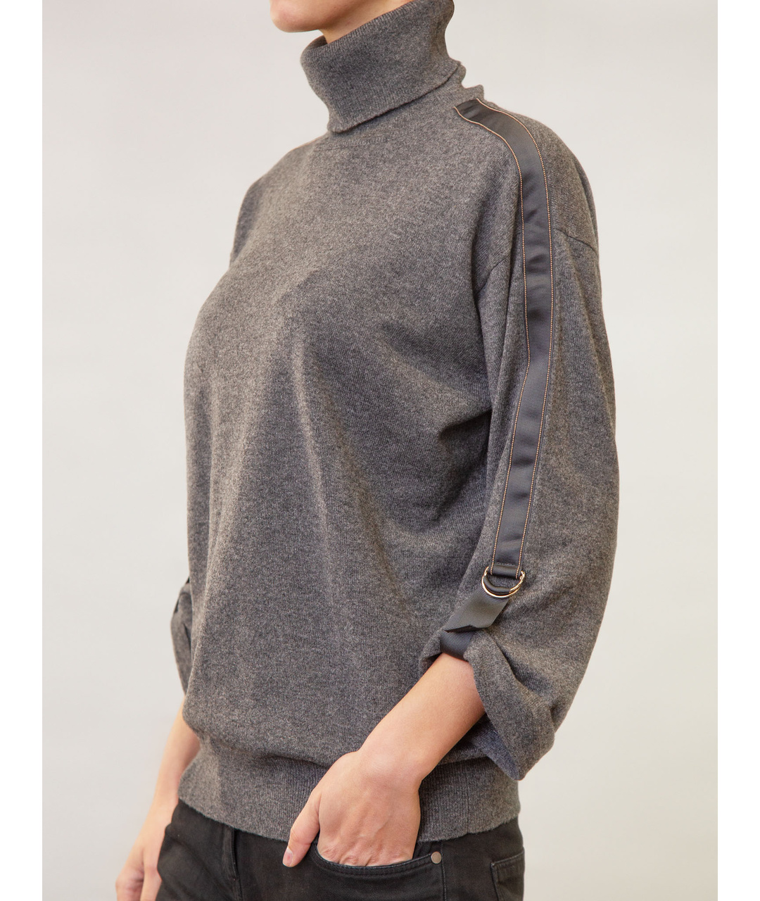 BRUNELLO CUCINELLI Серый хлопковый джемпер / свитер, фото 2