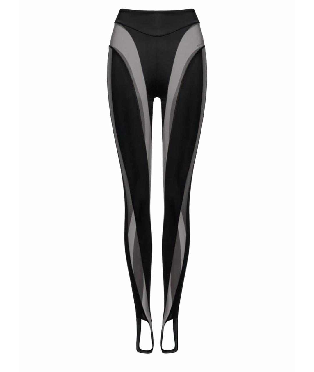 MUGLER Черные полиамидовые леггинсы и велосипедки, фото 1