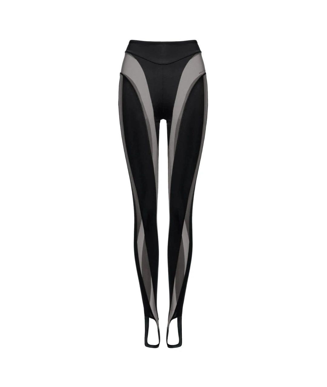 MUGLER Черные полиамидовые леггинсы и велосипедки, фото 8
