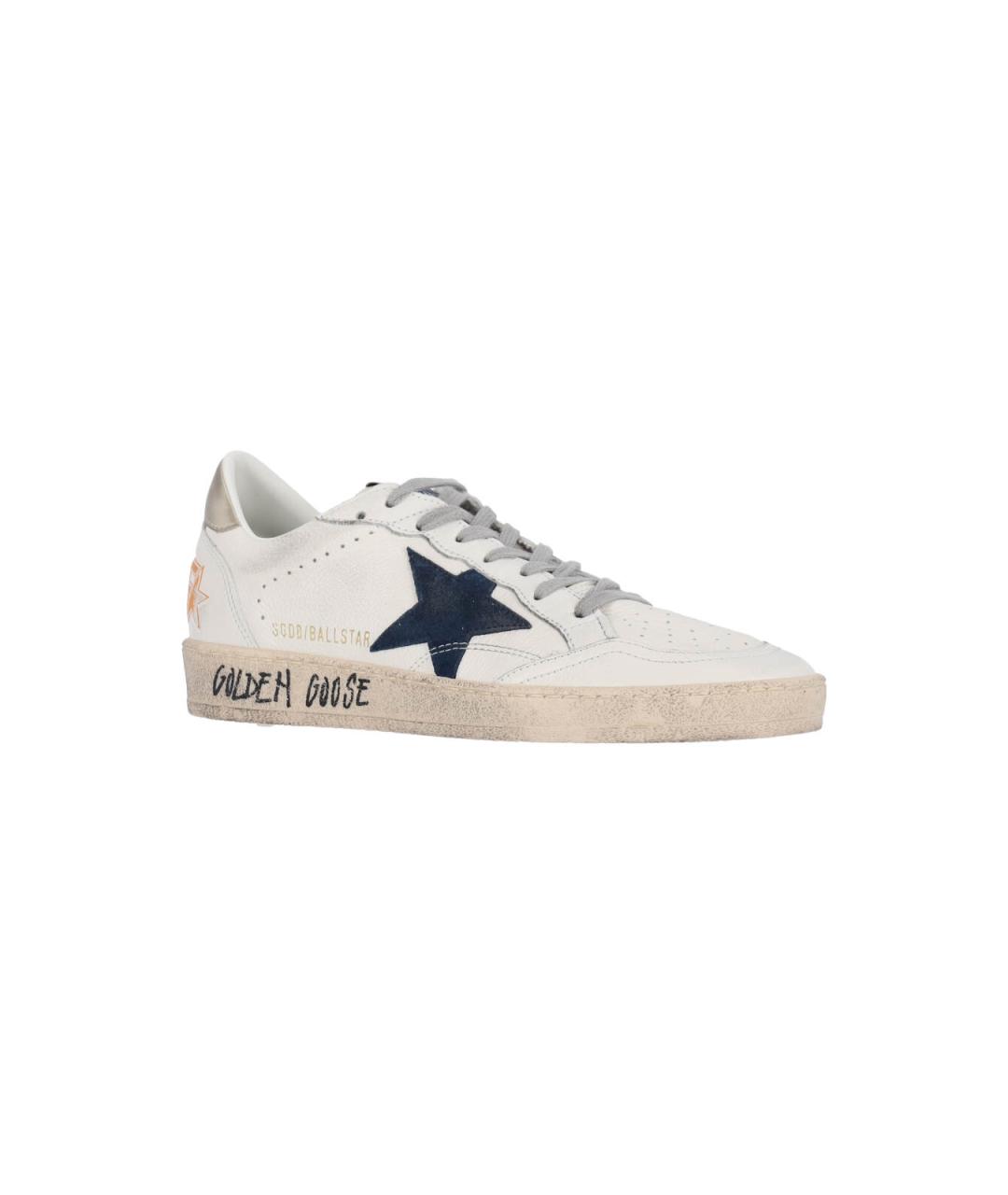 GOLDEN GOOSE DELUXE BRAND Белые кожаные низкие кроссовки / кеды, фото 2