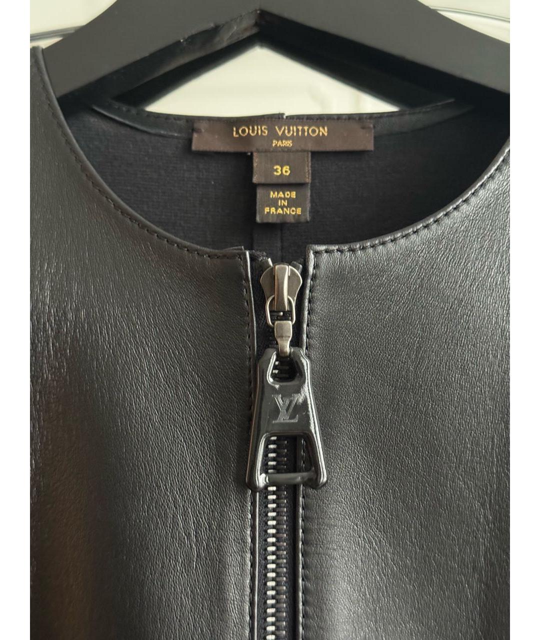 LOUIS VUITTON Черное кожаное платье, фото 3